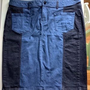 Lane Bryant Two-tone Denim Pencil Skirt, size 20